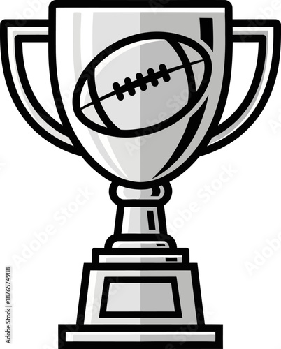 Silver American Football Trophy Championship Award for Winning Sports Team Victory and Success trophy