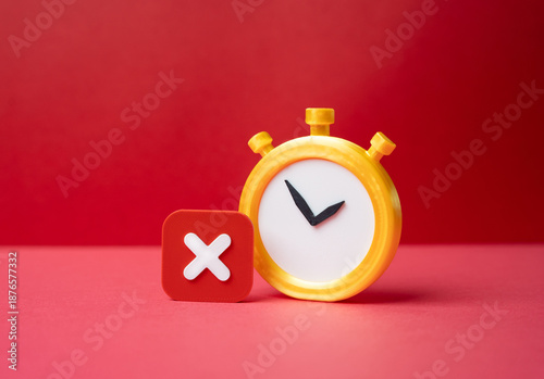 Billede på lærred Stopwatch and cancellation sign