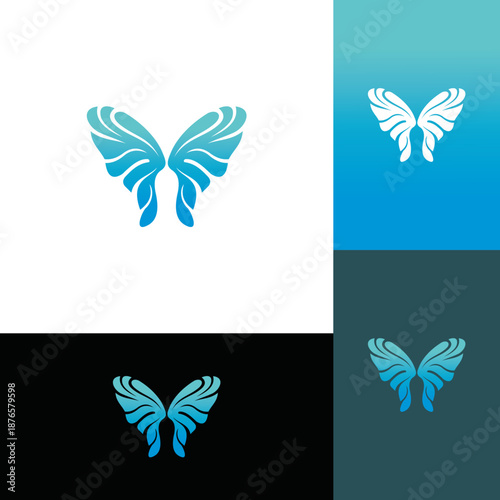elegant butterfly wing logo, beautiful, simple