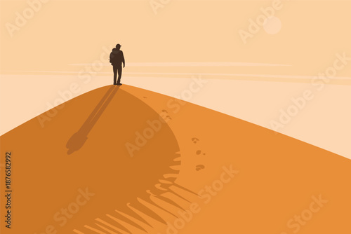 Man on a Desert Dune A Journey of Solitude and Exploration, solo travel concept