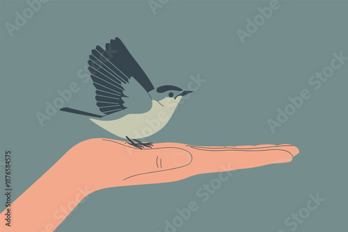 Freedom in the Palm of Your Hand, personal freedom concept with copy space