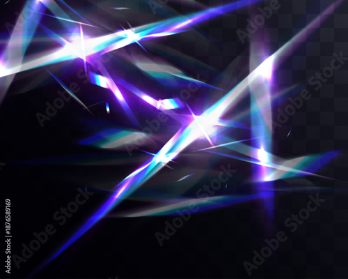 Wallpaper Mural Abstract light prism shards with neon blue and violet flares, sharp glowing rays and holographic reflections on dark background for futuristic, music and tech design.
 Torontodigital.ca