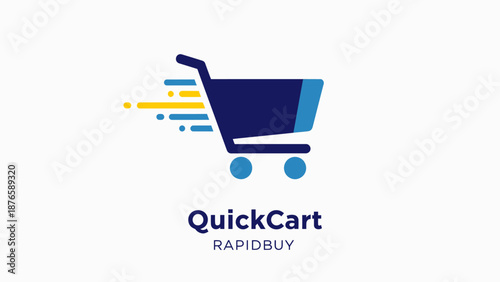 QuickCart RapidBuy Logo with Shopping Cart Icon.