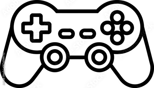 Black and white game controller with buttons and joysticks 1