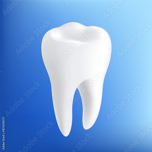 Healthy white human tooth. Isometric projection. Vector illustration.