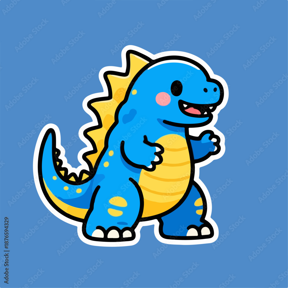 Fototapeta premium Cute Blue Monster Cartoon Character