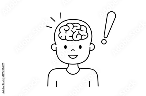 ひらめく脳のアイコンイラスト