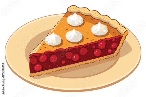 Traditional Cranberry Pie Rustic Slice Ill