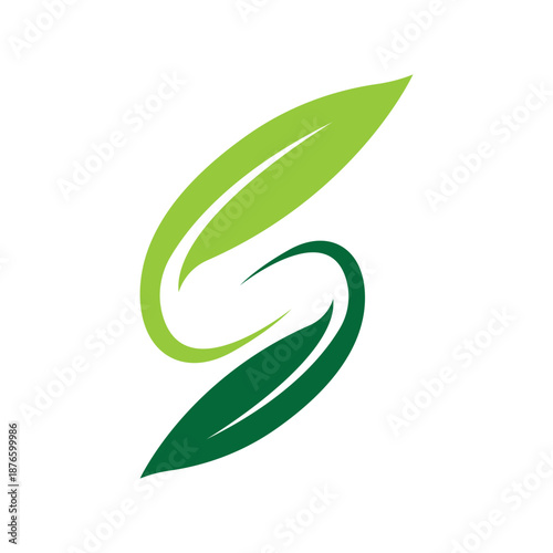 Eco icon green leaf vector illustration