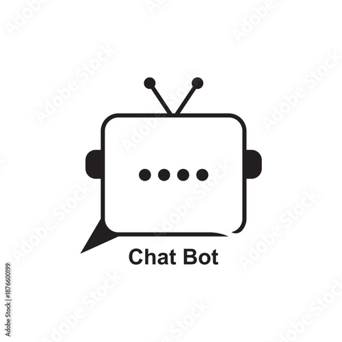 Chat bot logo icon vector design