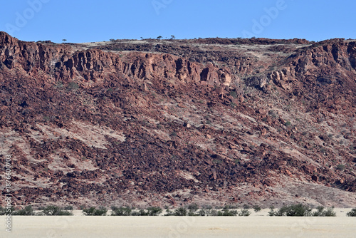 Massive granite rock formation in the mountains