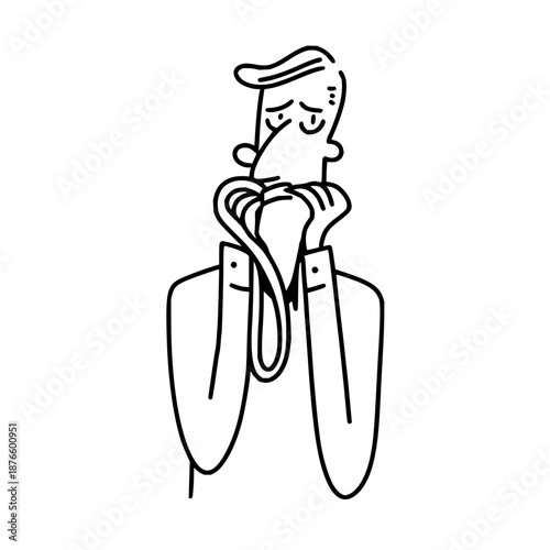 Sad Man Holding Noose