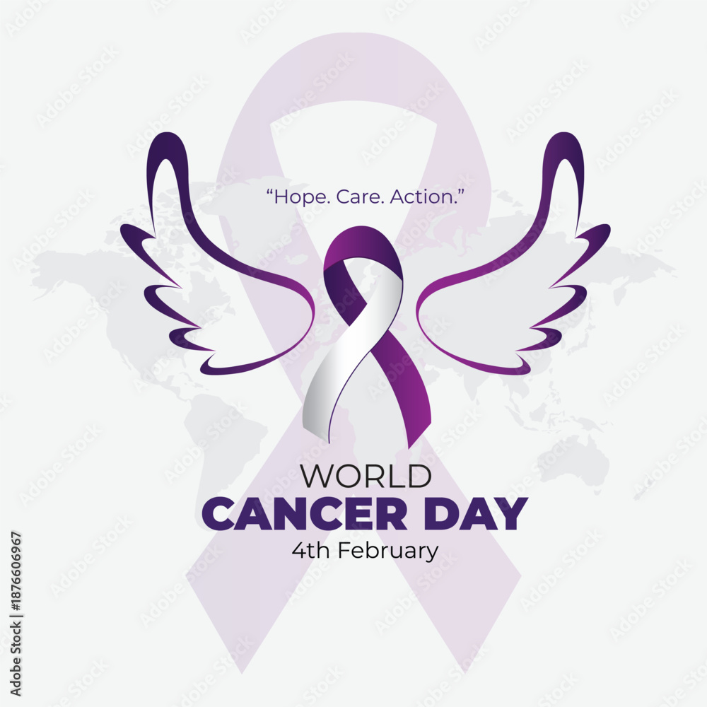 Fototapeta premium World Cancer Day concept. abstract vector illustration design.