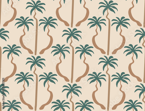 Palm Tree Seamless Pattern Design. Royal pattern T-shirt Design. summer prints. tropical pattern design. Botanical Coconut tree pattern. background wallpaper design. make t-shirt sweatshirt.