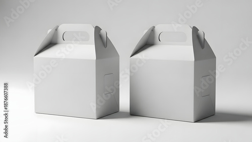 Wallpaper Mural Two empty white carton milk containers on a plain background Torontodigital.ca