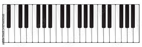 Vector illustration. Musical flat background. Piano key, keyboard. Melody. Instrument.