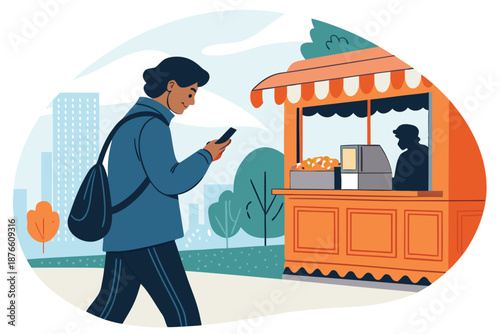 Traveler Using Translation App Phone