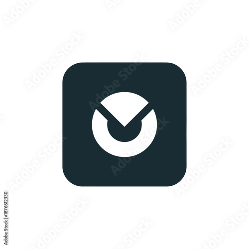 Minimalist icon design on dark background