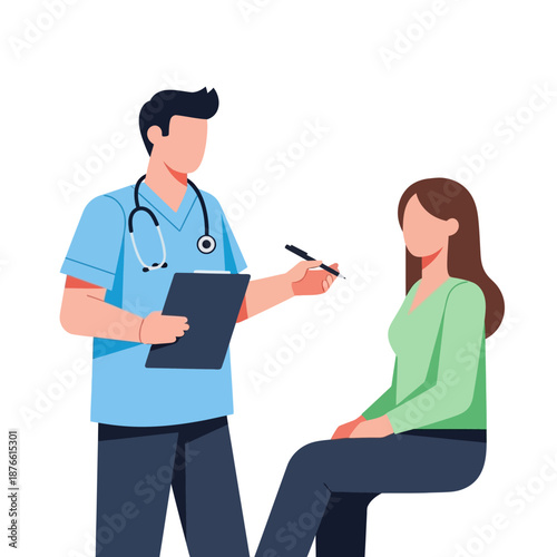 Doctor Consulting Patient, Medical Consultation, Healthcare Visit, Doctor's Office