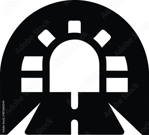underground utility tunnel access silhouette vector illustration on transparent background