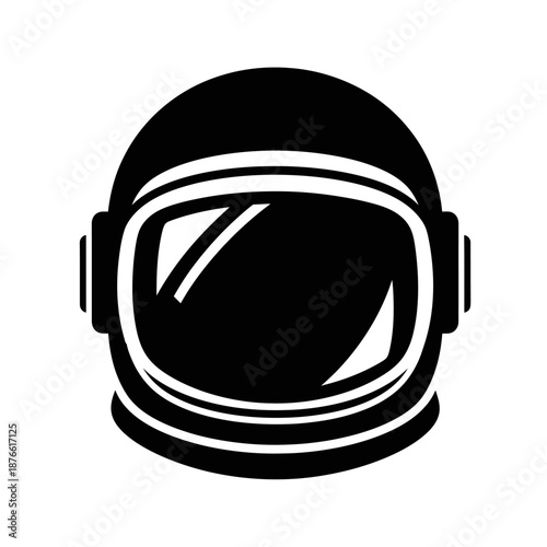 Astronaut helmet icon, space explorer helmet silhouette, futuristic headwear