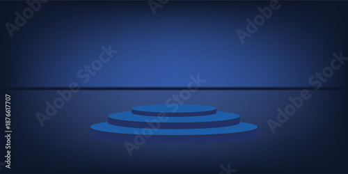 Podium dark blue Gradient Product Platform Presentation Background Mockup stage for product