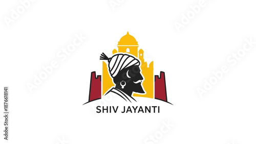 Vector illustration of a character celebrating Shiv Jayanti, a cultural event in India, with a vibrant and colorful design.