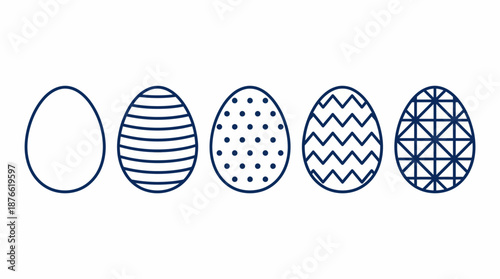 Easter eggs with different patterns. Spring Vector Packs. EPS Editable