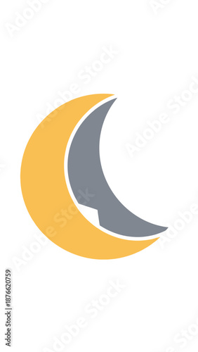 Crescent Moon Abstract Graphic Design
