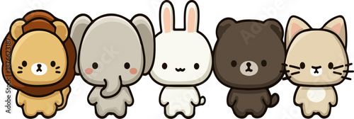Adorable animal cartoon pack featuring cute creatures in a playful illustration set