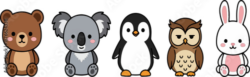 A vibrant animal cartoon pack featuring various cute creatures in a playful illustration