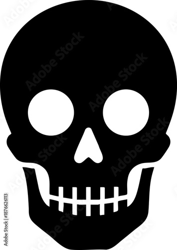 Simple Black Skull Symbol Warning Danger Sign Icon