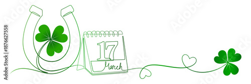 Illustration of a Saint Patrick's Day calendar with a clover leaf 1.eps
