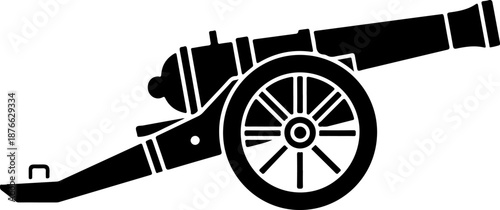 Old War Cannon silhouette vector illustration