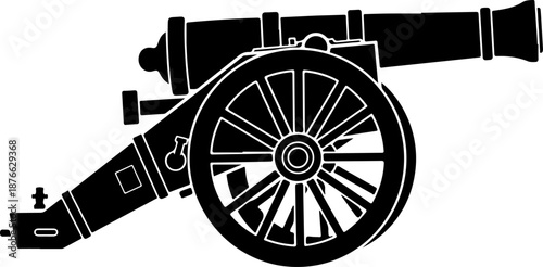 Old War Cannon silhouette vector illustration