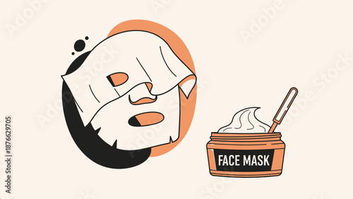 Sheet Face Mask and Cream Jar