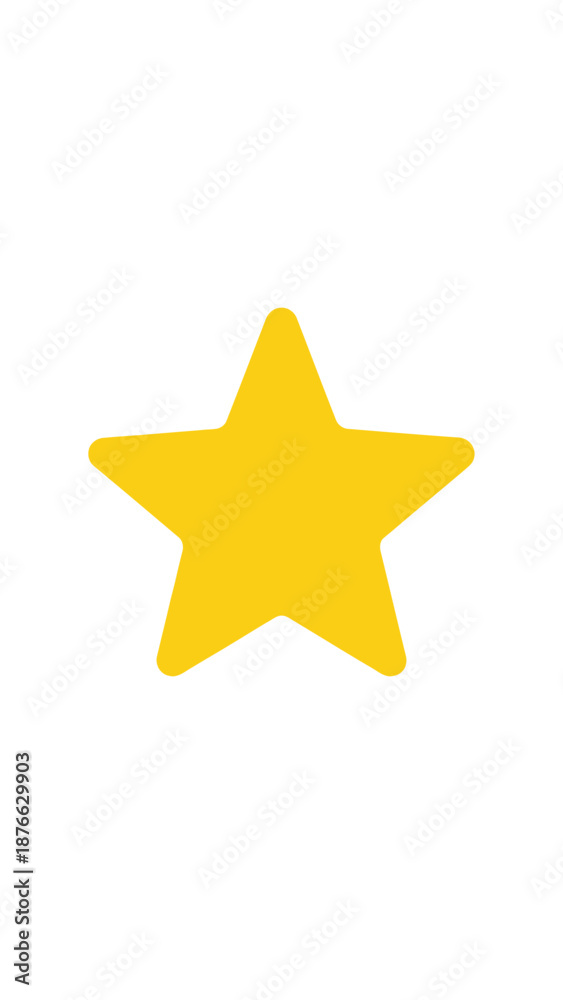 Fototapeta premium Simple Yellow Star Icon Isolated on White Background