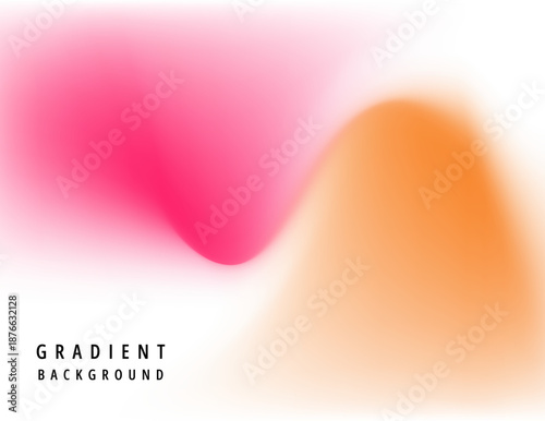 Modern abstract gradient shape with vibrant pink and orange mesh blur. Minimalist soft flowing liquid texture on a white background for creative web headers, social media, and professional branding.