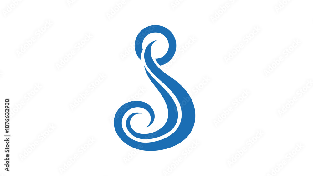 Obraz premium Abstract Blue Swirl Graphic Design