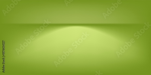 Green studio background. Empty Room Studio with table. Space for selling products, backdrop, wallpaper, background, text. Gradient table. Vector illustration.