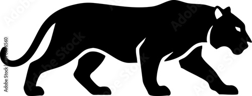 Black Panther Walking Silhouette Vector Icon Graphic