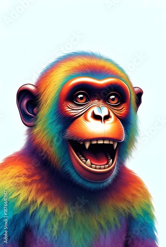 Rainbow Monkey Digital Illustration