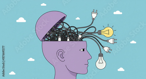 Creative mind with innovative ideas and problem solving concept