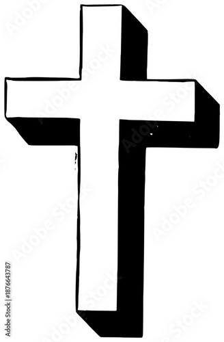 Black and White Cross Illustration