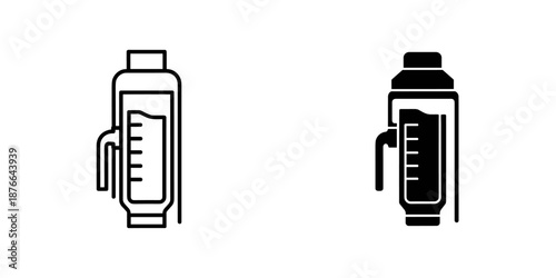 French Press Coffee Maker Icon Set