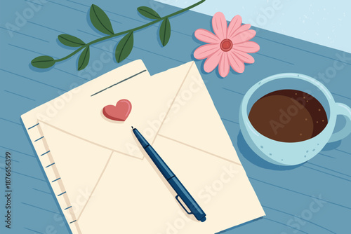 Acts Kindness Note Desk Illust