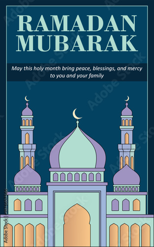 Ramadan mubarak greetings card design 