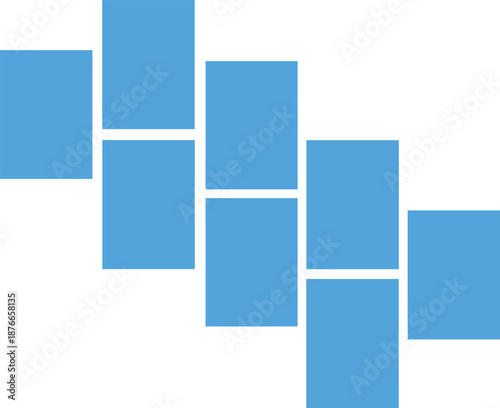 Asymmetrical 8 photo collage vector illustration. Mosaic pattern for background and picture. Tiles pattern for web and mockup presentation.