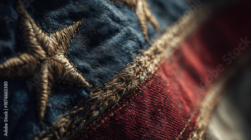 American flag stars stripes closeup texture detail