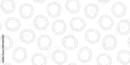Fried onion ring pattern background. Onion ring doodle fried snack Street fast food pattern. fried onion ring seamless pattern background.
